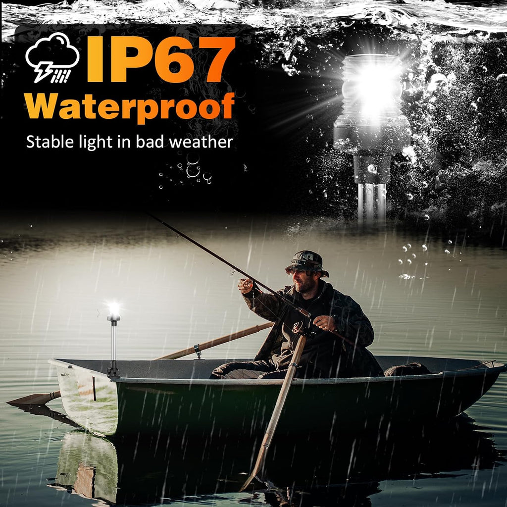 12 Inches Anchor Light Stern Lights for Boats LED Waterproof IP67, White Fold Down Rear Boat Navigation Lights, 3NM Visible Boat Running Light LED Marine for Pontoon, Small Boats (12-24V)
