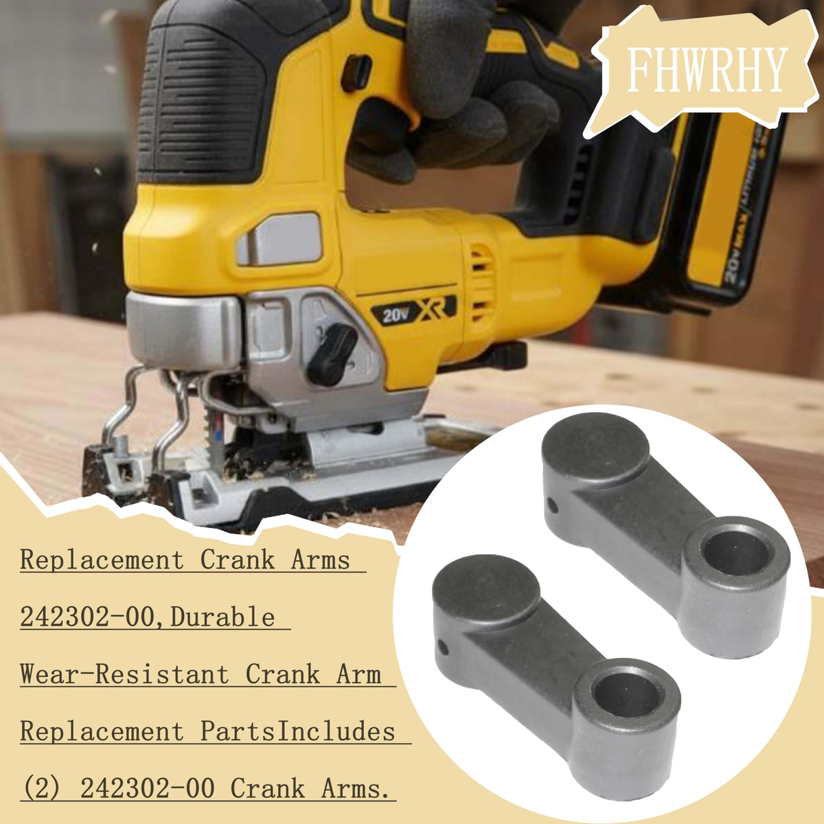 FHWRFY Replacement Workbench WearResistant Crank Arm 242302-00