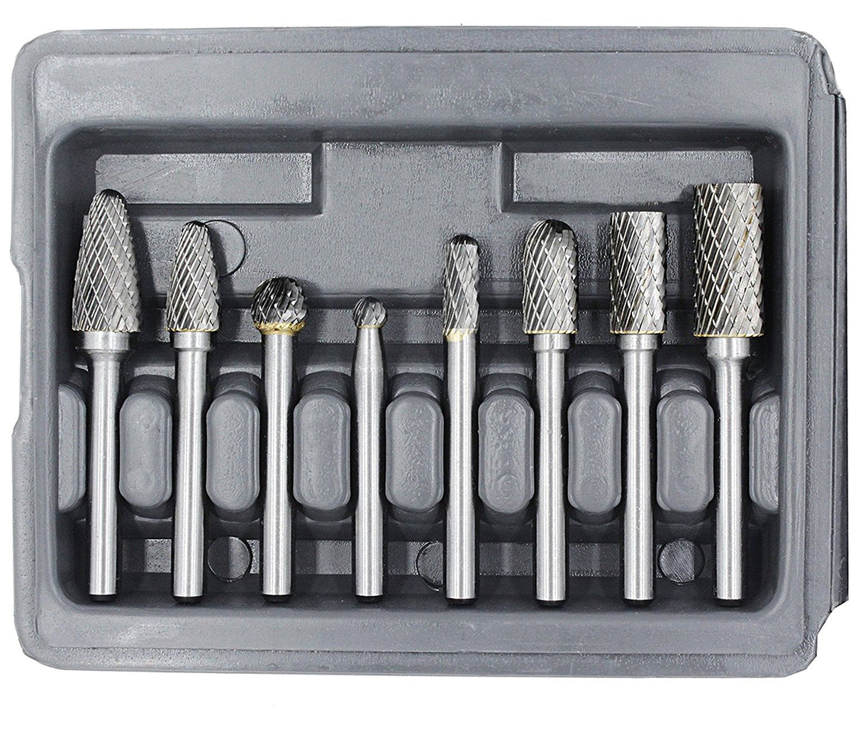 YUFUTOL Carbide Burr Set with 1/4''(6.35mm) Shank Double Cut 8pcs