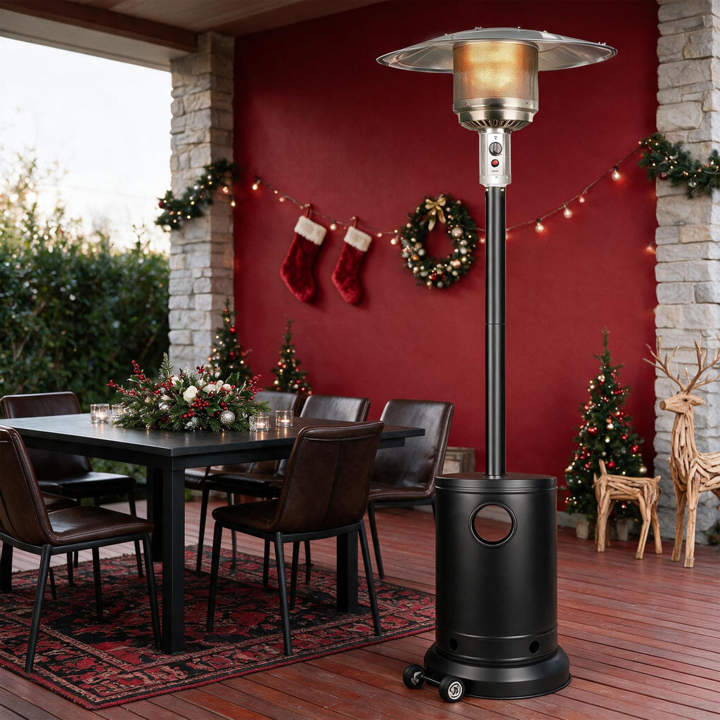 Jet Black 50,000 BTU Propane Patio Heater, Multiple Color Available, Outdoor Heater with Weighted Base, Adjustable