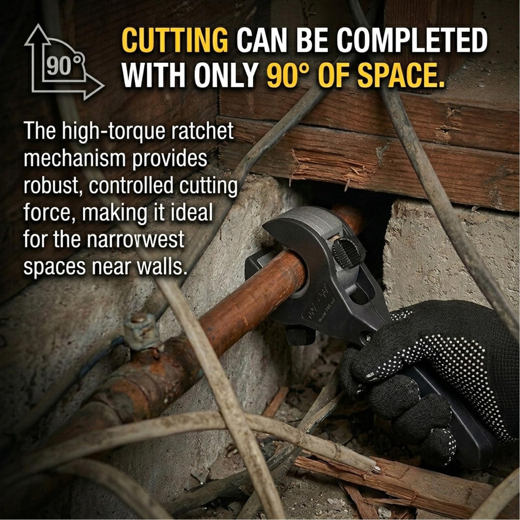 Ratcheting Tubing Cutter, Tubing Cutter 1/4" To 7/8", 2 in 1 Close Quarters Tube Compact Cutter, Ratcheting Pvc Cutter for Cutting Pvc, Ppr, And Plastic Hoses, Ratcheting Tube Cutter (1/4" to 7/8")