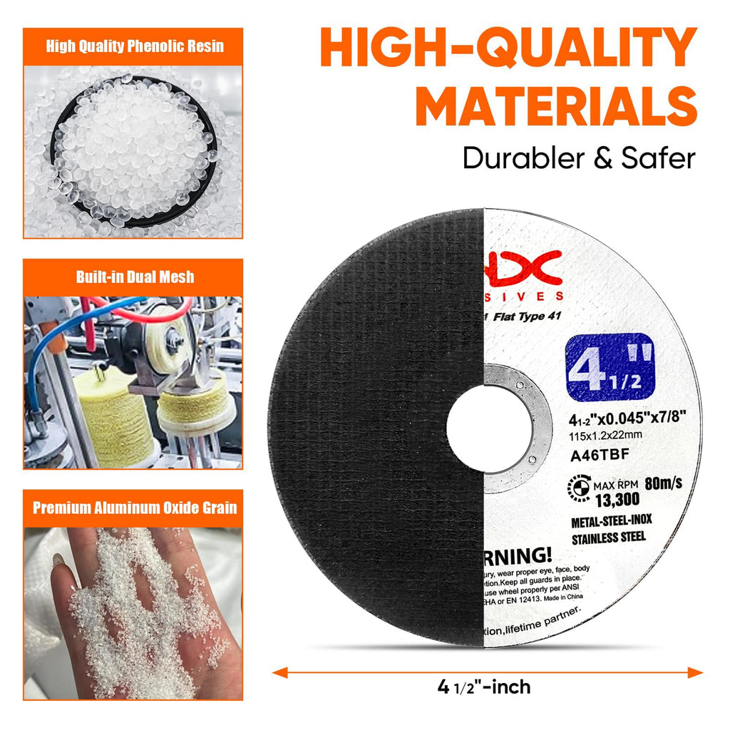 THX Cut Off Wheel 4 1/2 Inch, Long-Lasting Thin Cutting Wheel,12 Pack