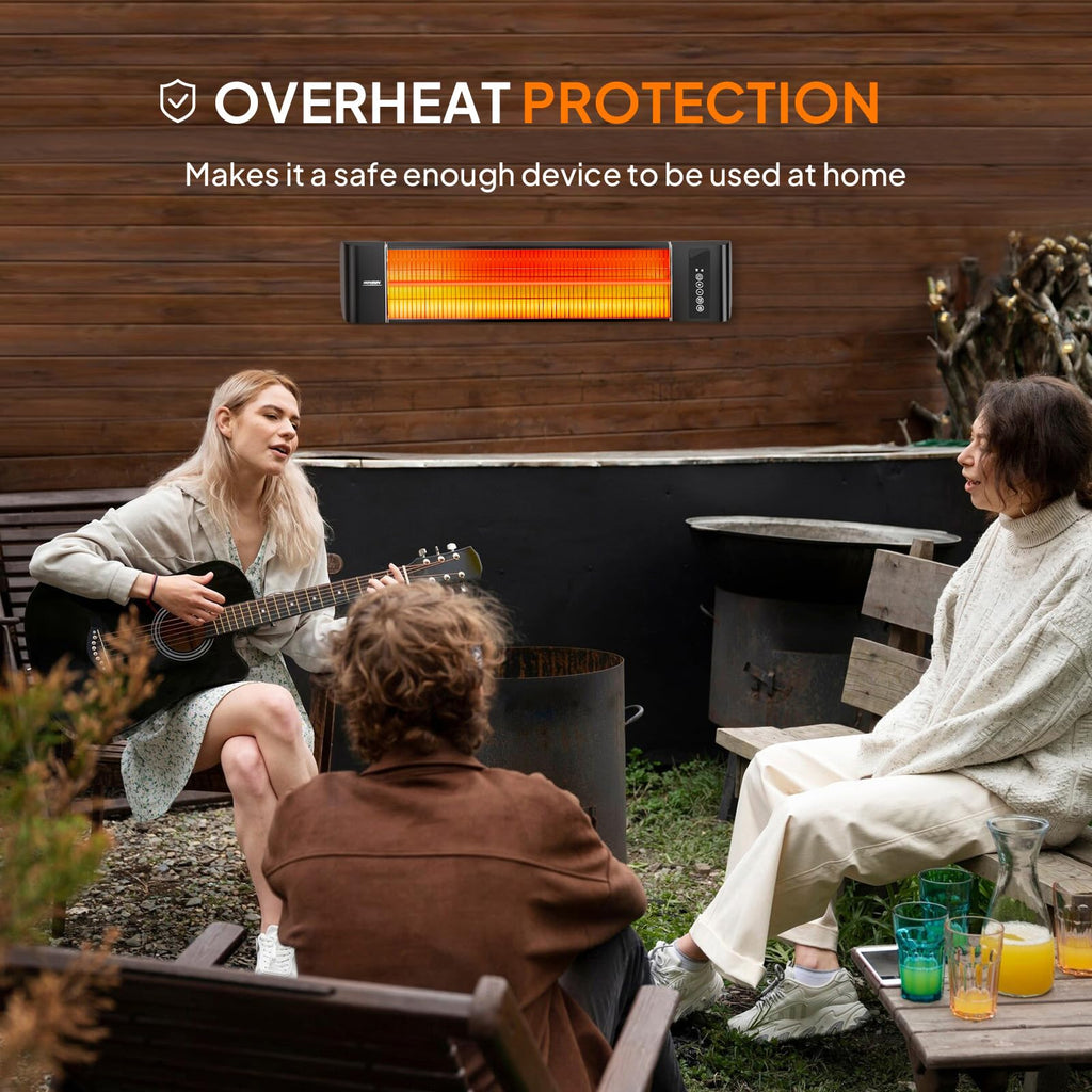 1500W Outdoor Electric Heater Patio, Wall-mounted Heater