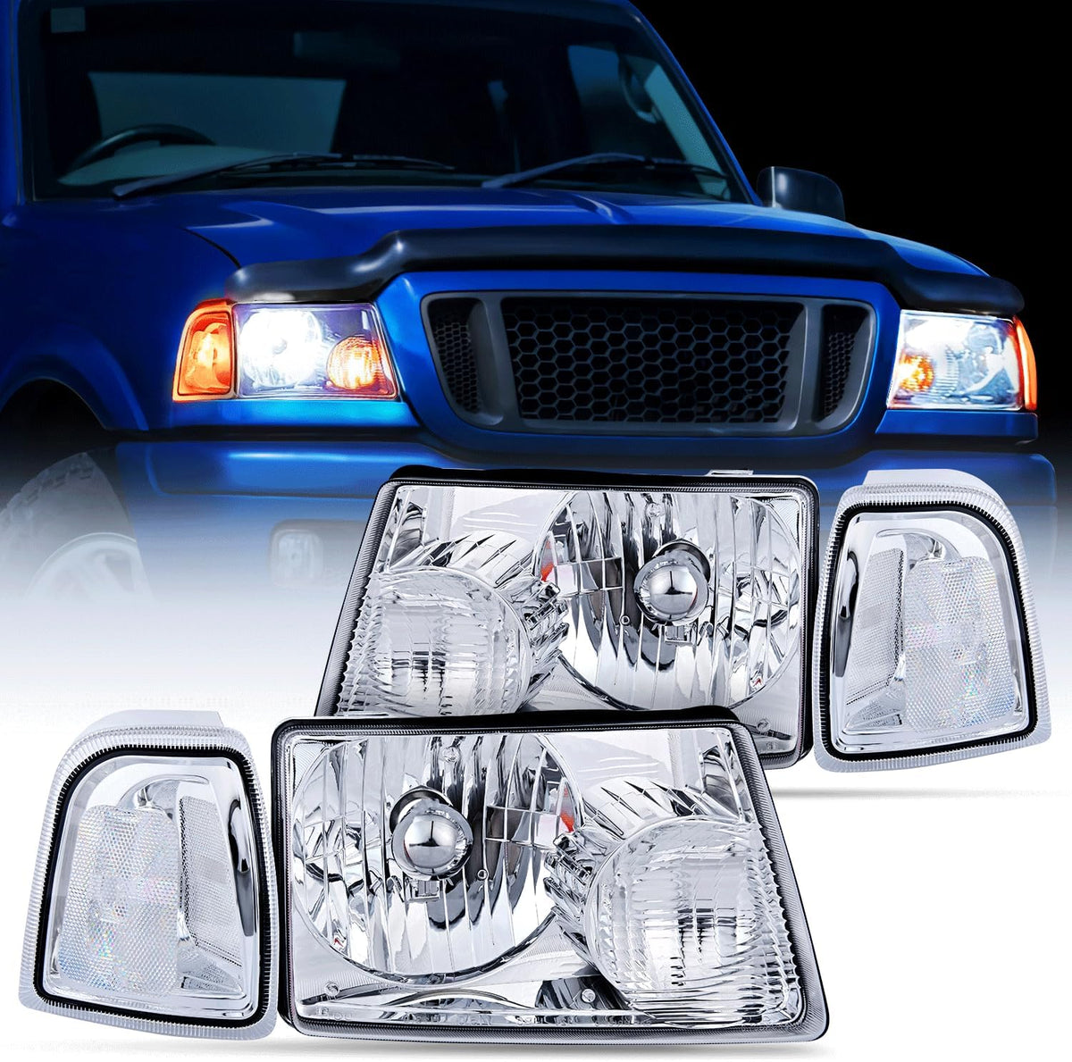 Nilight Headlight Assembly for 2001-2011 Ford Ranger