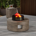 30" Round Outdoor Propane Fire Pit Table Firepit Table for Outside Patio