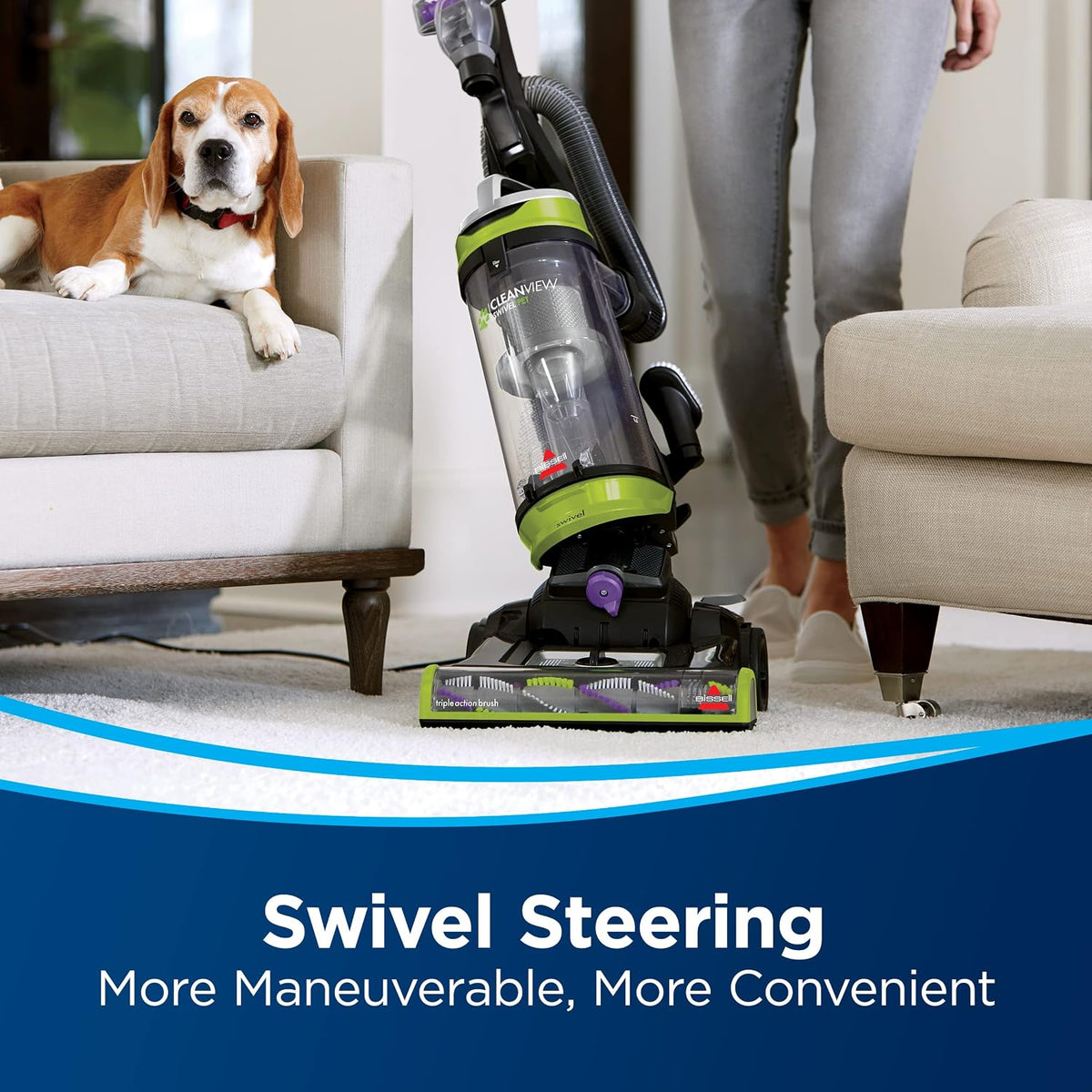 CleanView Swivel Pet Upright Vacuum, Swivel Steering for Maneuverability, Triple Action Brush Roll for Pet Hair