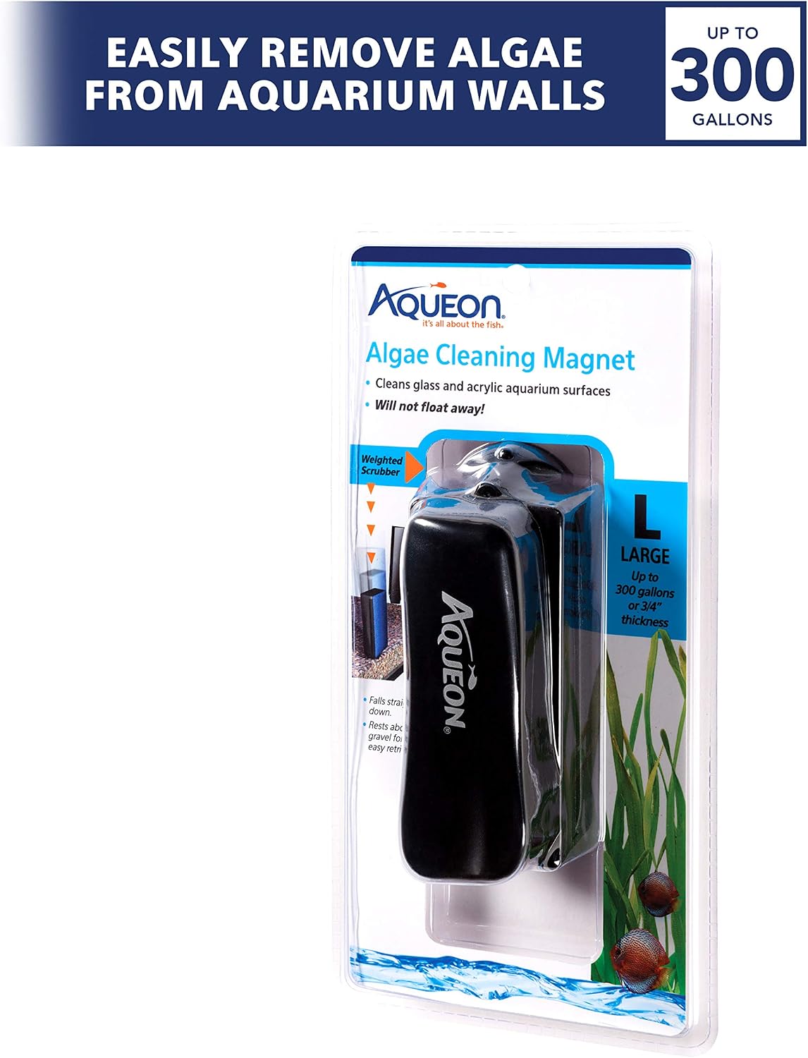 Aquarium Algae Scraper, Fish Tank Cleaning Magnet, Large