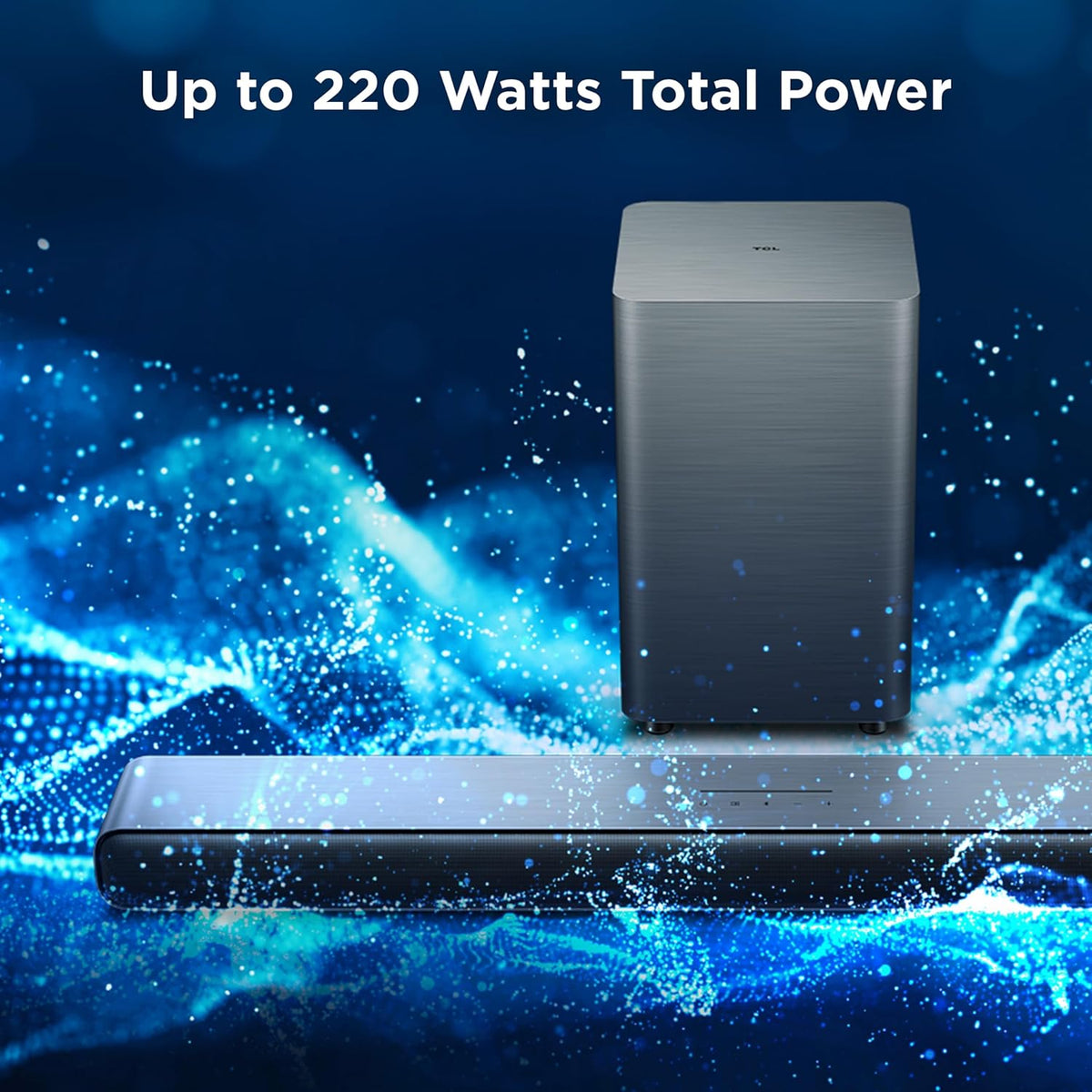 S55H 2.1 Sound Bar with Wireless Subwoofer for Smart TV | Dolby Atmos DTS:X Auto Room Calibration| 220W Power