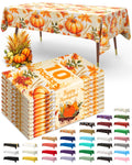 Plastic Table Cloth Disposable 54x108 Inch 10 Pack, Pumpkin Harvest