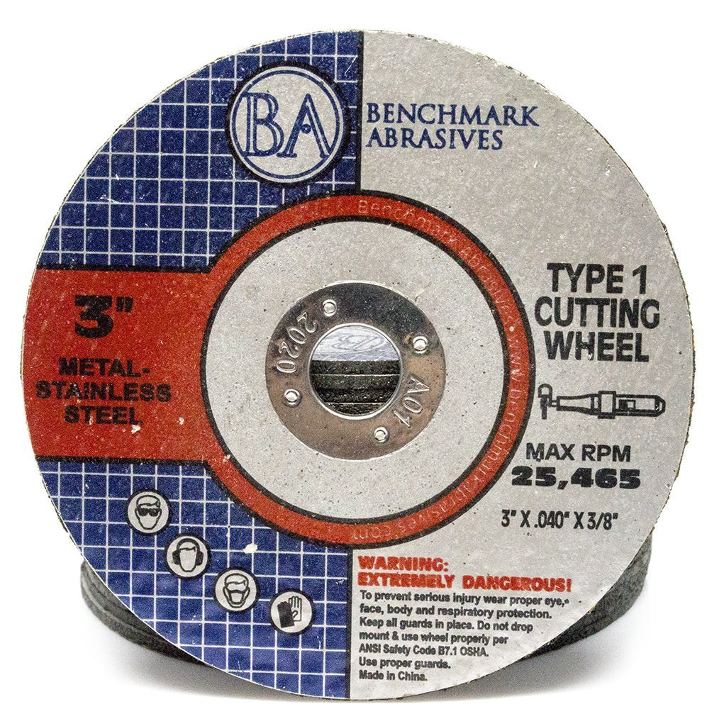 Benchmark Abrasives 3" x .040" x 3/8" Thin Metal Cutting Wheels - 25 Pack