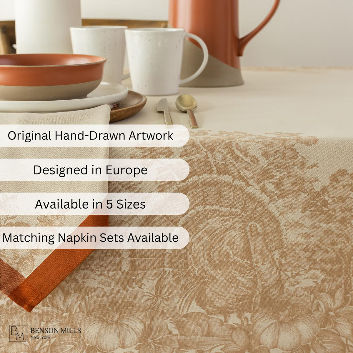 Fall Countryside Tablecloth (Maple 60" x 144" Rectangular)