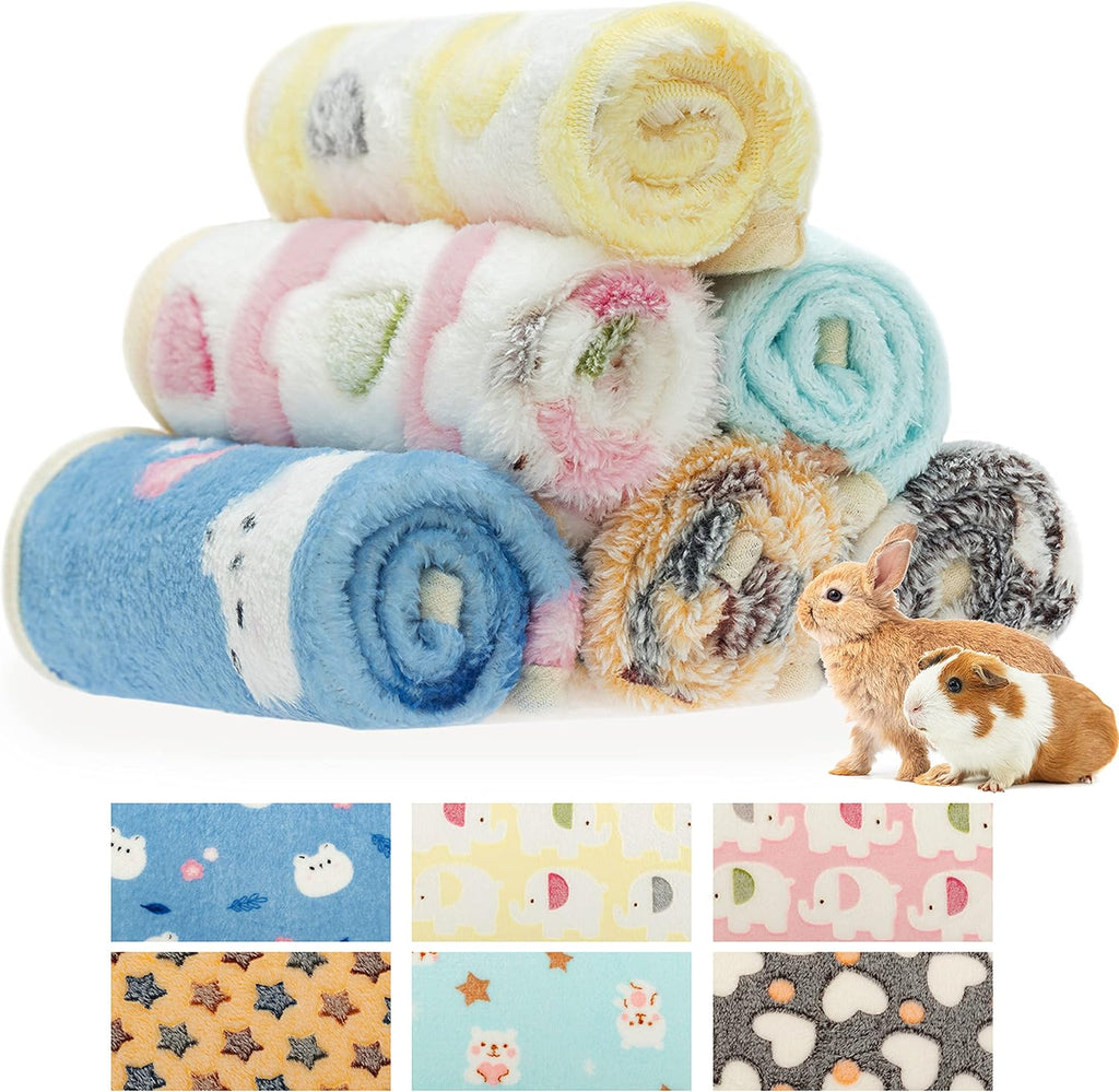 Guinea Pig Bedding Mat 6 Pack, Soft Fleece Small Pet Blankets