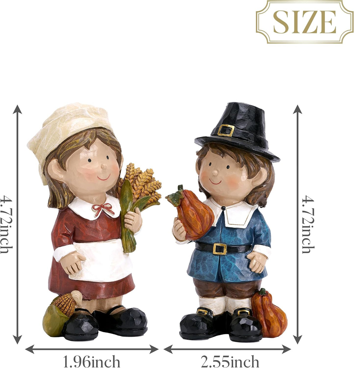 Fall Decorations for Home, 2 Pcs Fall Decor for Table Indoor Outdoor, Resin Thanksgiving Decorations Garden Pumpkins