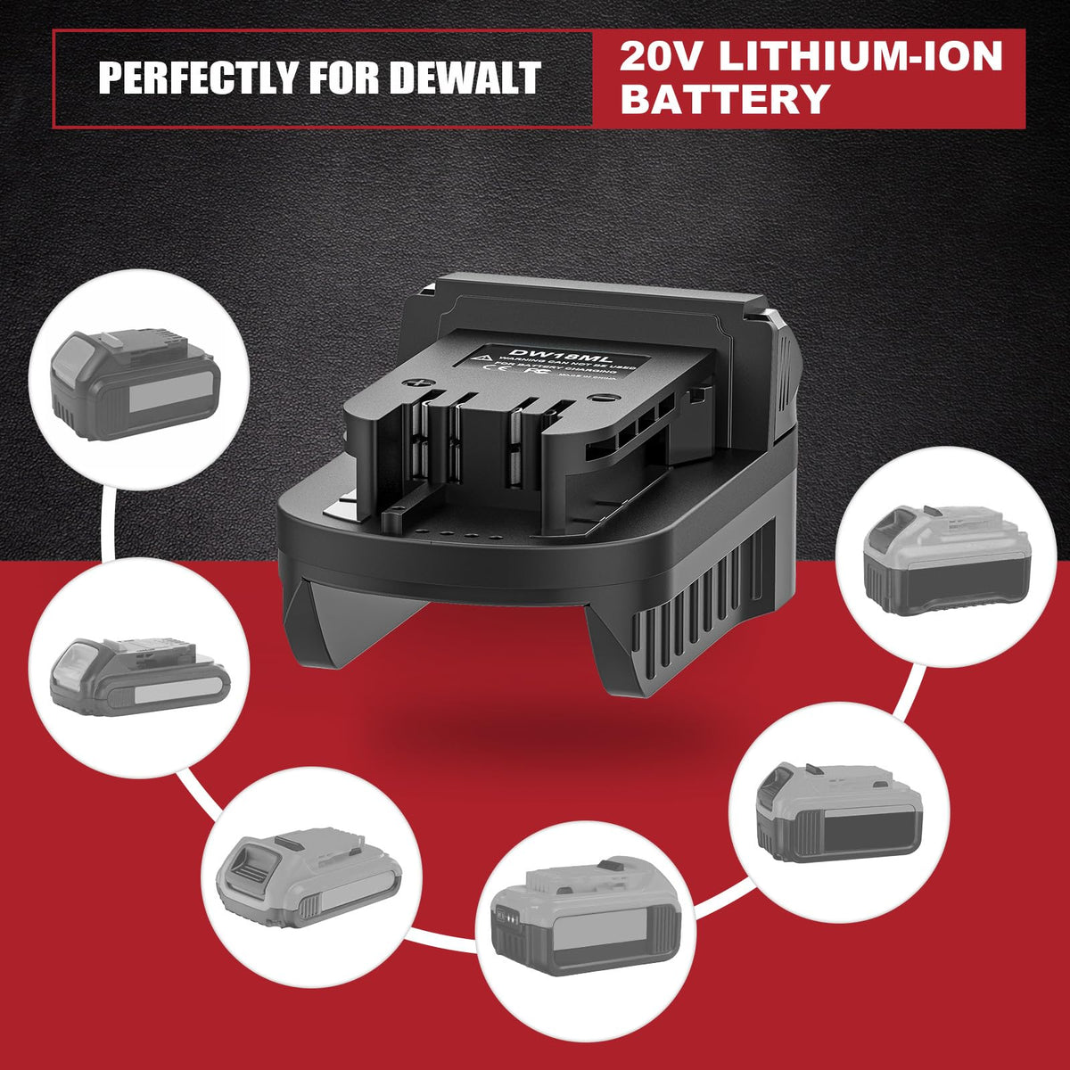 20V Battery Adapter for DeWalt Batteries to Milwaukee 18V Tools 2PK
