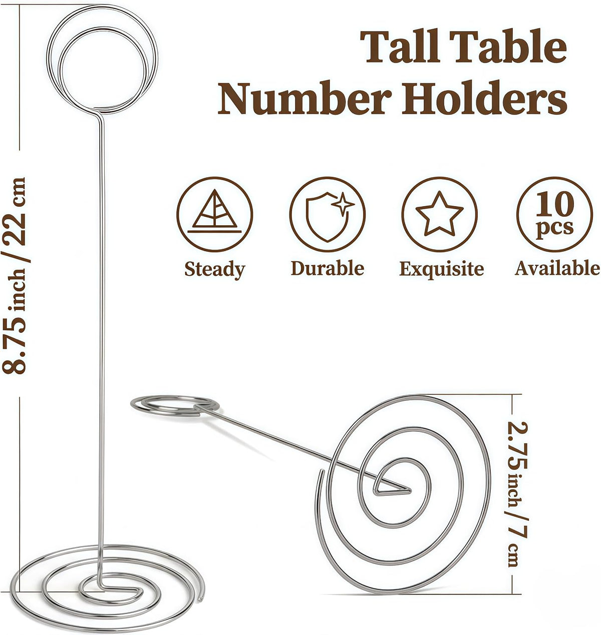 20 Pack 8.75 inch Tall Table Number Holders Place Card Holder Table Picture Holder Wire Photo Holder Clips Picture