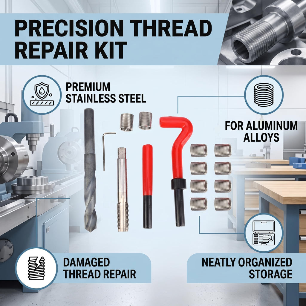 M14x1.5 Thread Repair Kit, Stainless Steel Thread Insert Sleeve