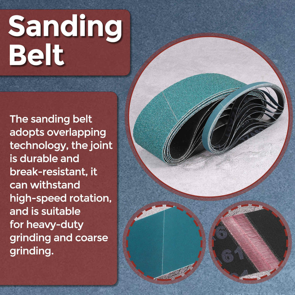 Kozelo 10 Pcs Sanding Belts 3/8 x 21 Inch 40 Grit Zirconia