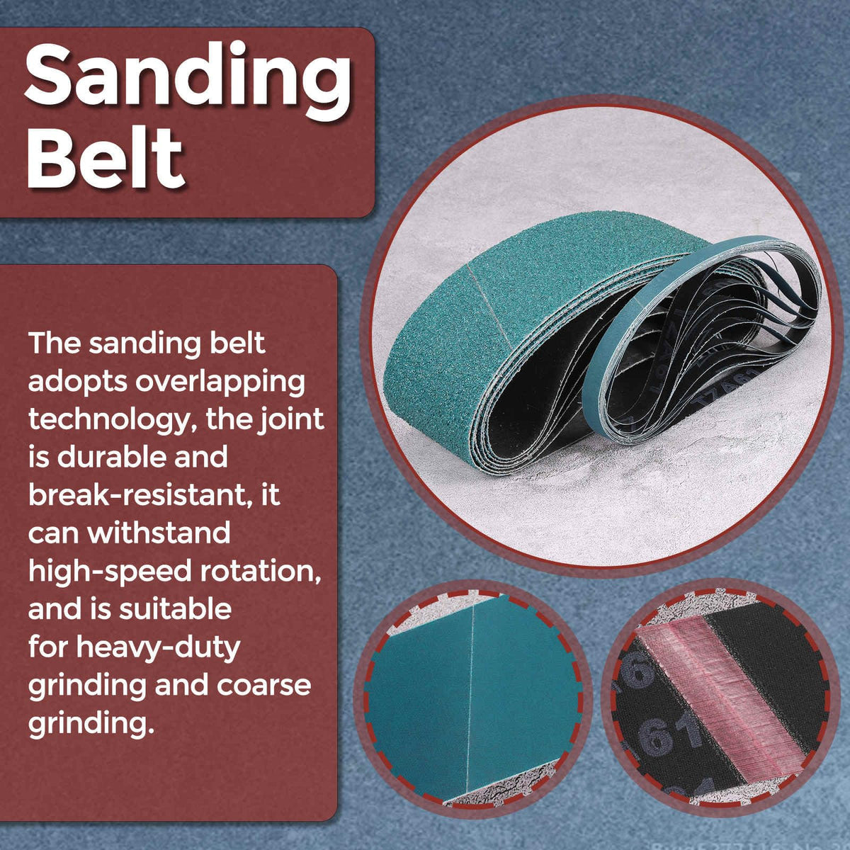 Kozelo 10 Pcs Sanding Belts 3/8 x 21 Inch 40 Grit Zirconia