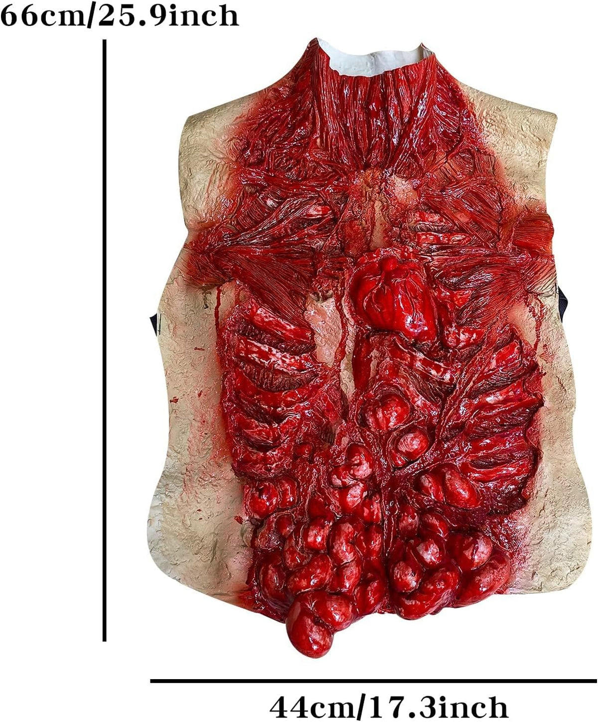 Halloween Body Parts Costume Bloody Intestine Torso Chest Cosplay Props | Latex, worn on the outside, adult, with