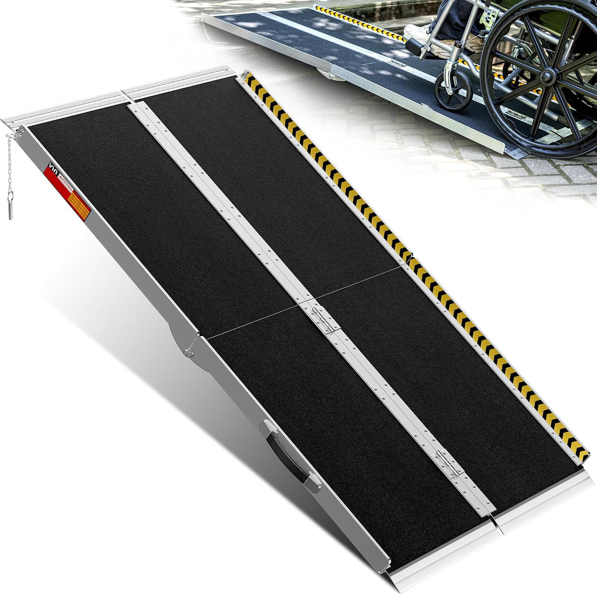 Portable Wheelchair Ramp 5FT, Non-Slip Ramps for Wheelchairs for Home