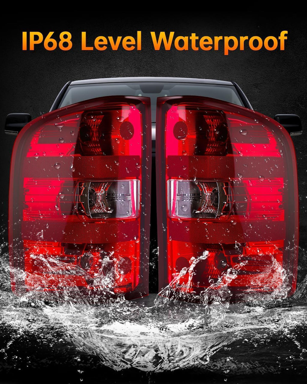 OKLPF Rear Brake Tail Lights Compatible With 07-14 Chevy Silverado