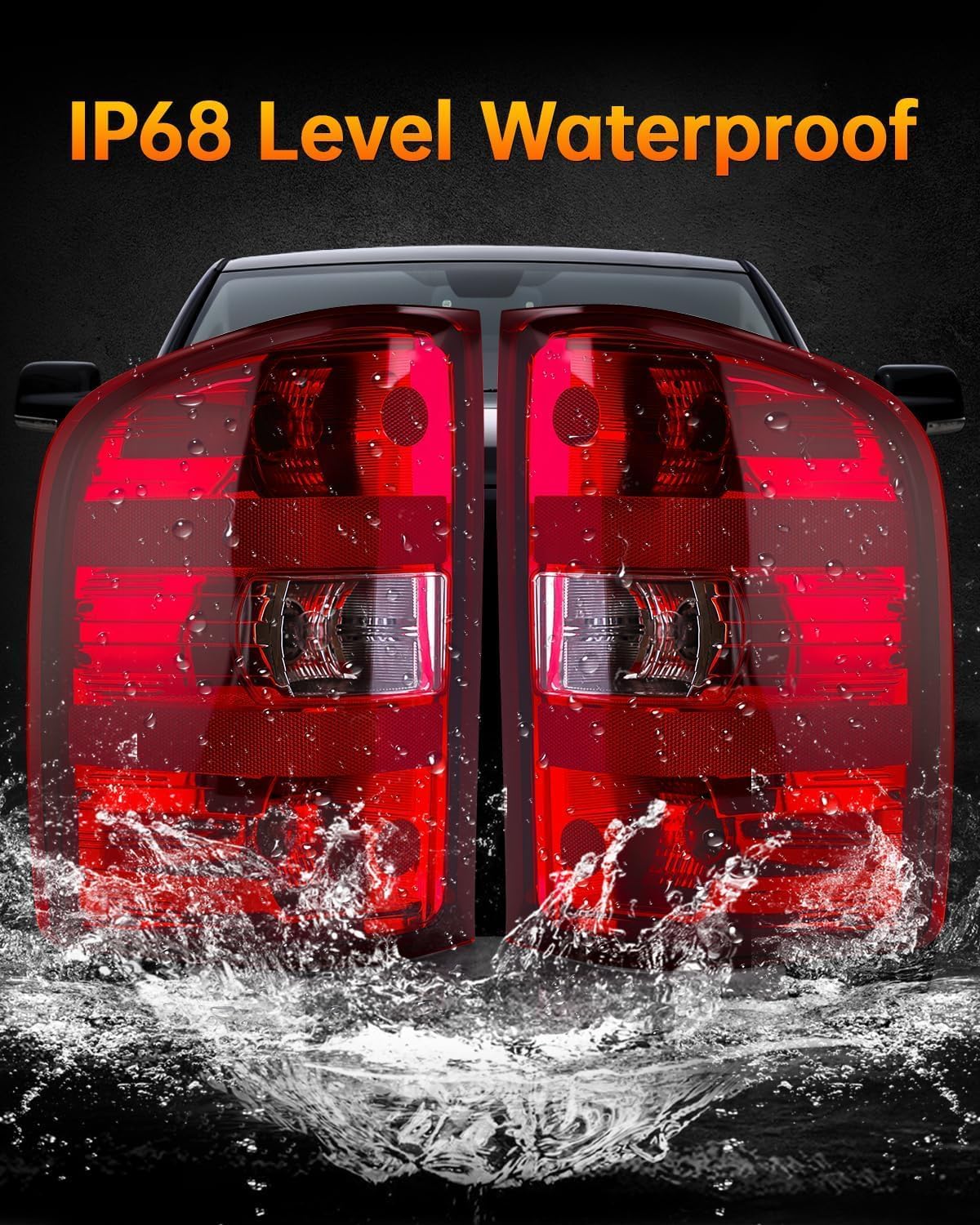OKLPF Rear Brake Tail Lights Compatible With 07-14 Chevy Silverado