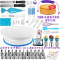 230PCs Cake Decorating Supplies Kit, Cake Decorating Set with Cake Turntable, Piping Bags and Tips, Modeling Tools