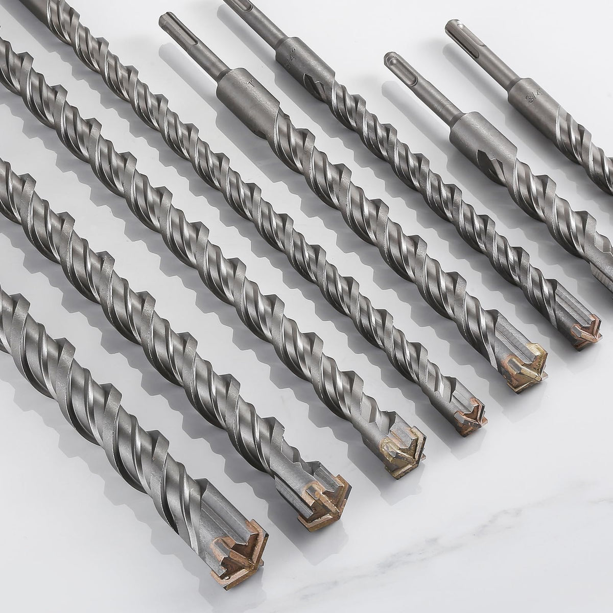 Wensilon Concrete Drill Bit lengthening 3pcs 7/16" X 12"-10" Cross-Type Double Thread Carbide Material Suitable for Concrete, Brick, Cement Walls, Stone, Extra Long Hammer Drill Bits for Concrete