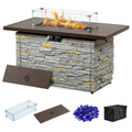43" Propane Fire Pit Table, 50,000 BTU Outdoor Gas Firepit Table