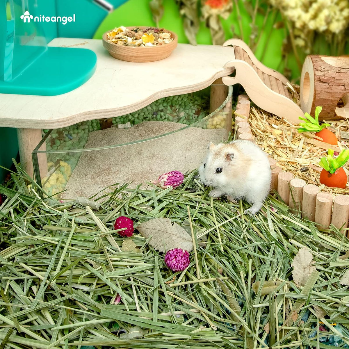 Natural & Soft Hamster Bedding Mate: Air-Dried Flowers & Grass