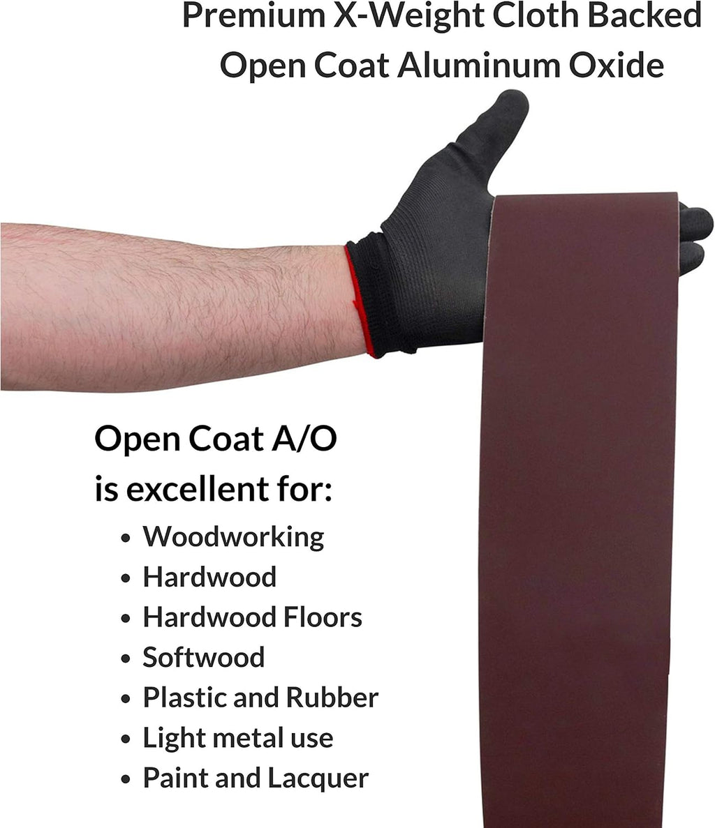 Red Label Abrasives 6 X 89 Inch 80 Grit Aluminum Oxide Multipurpose Sanding Belts for Woodworking, Leather, Rubber, Plastic & Light Metal Working, Belt Sander Paper 2 Pack