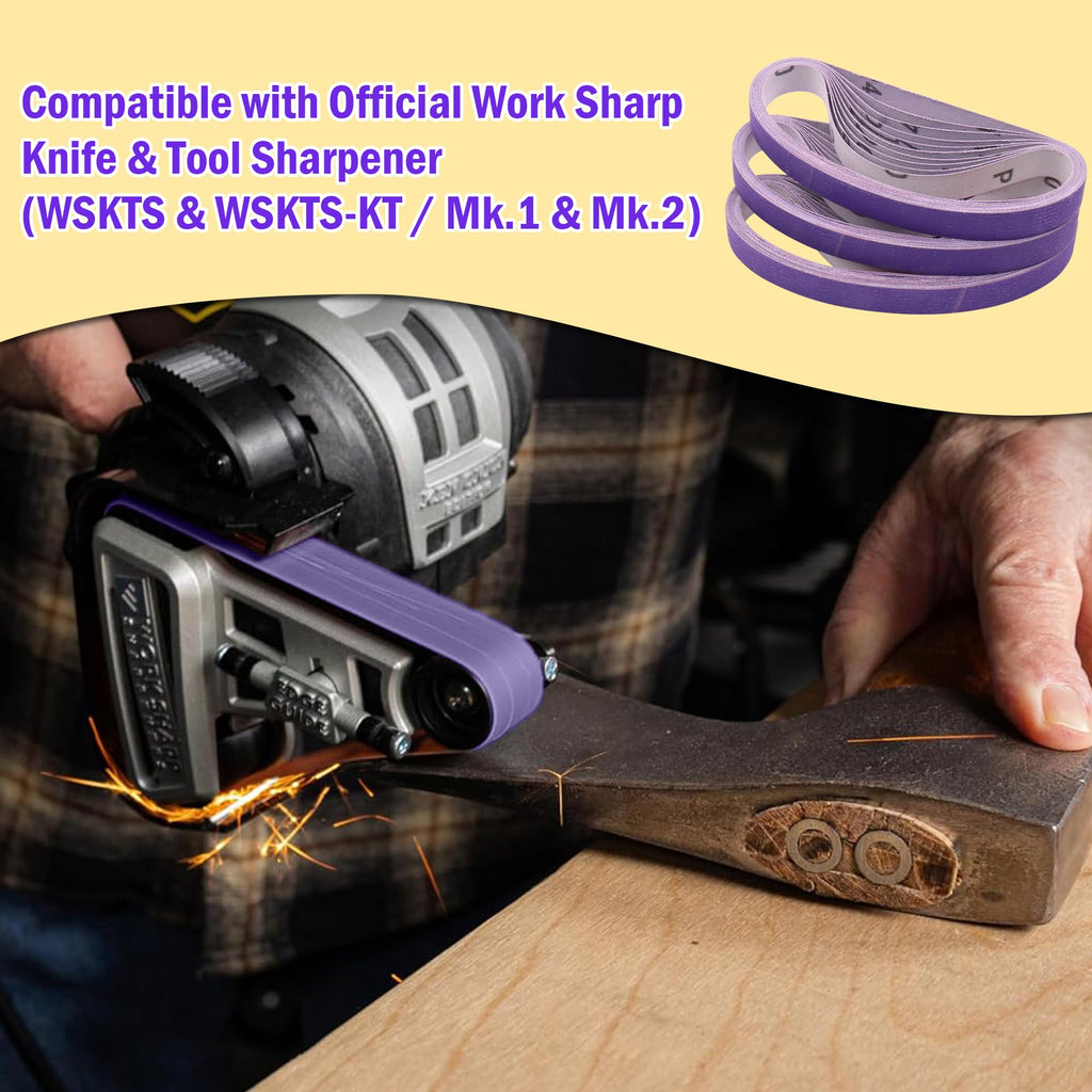 Taokyid 1/2 x 12 Inch Replacement Belts for Work Sharp 400 Grit, 30 Pcs