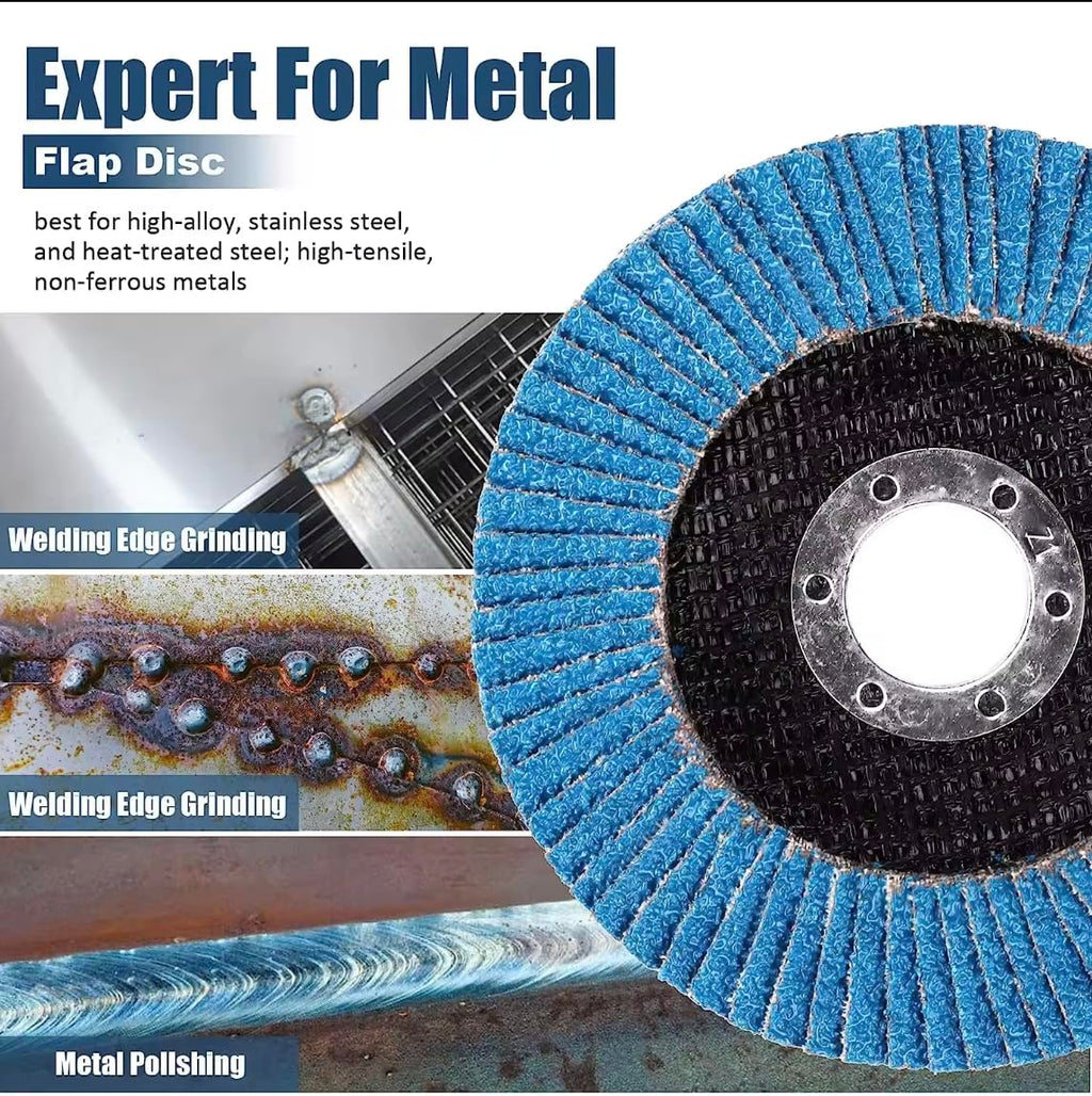 SIGNI 4" x 5/8" Premium Zirconia Flap Discs T27 10-Pack (4.5 inch T27 40#)