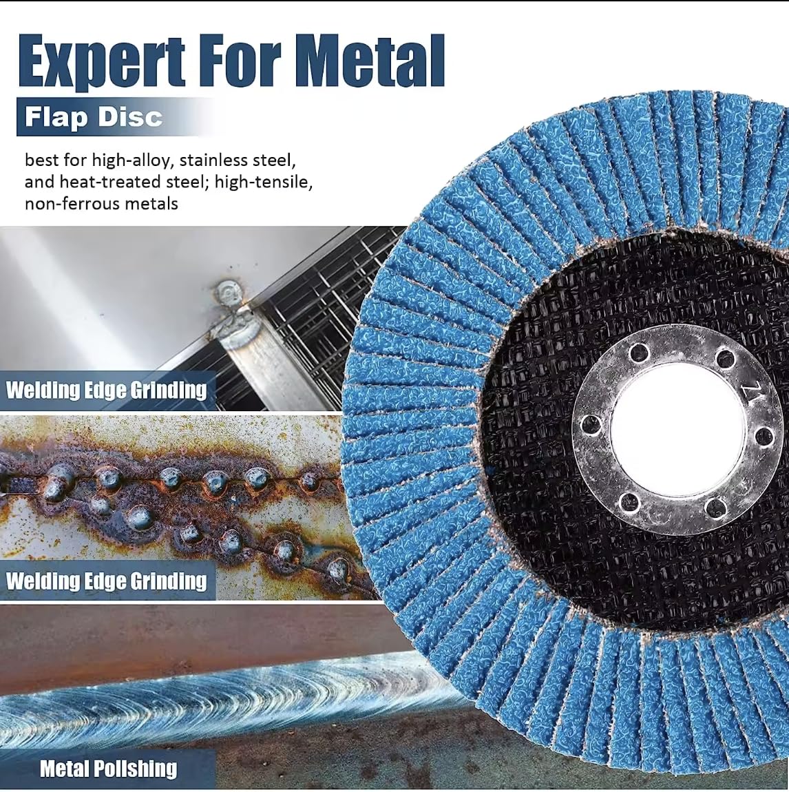 SIGNI 4" x 5/8" Premium Zirconia Flap Discs T27 10-Pack (4.5 inch T27 40#)
