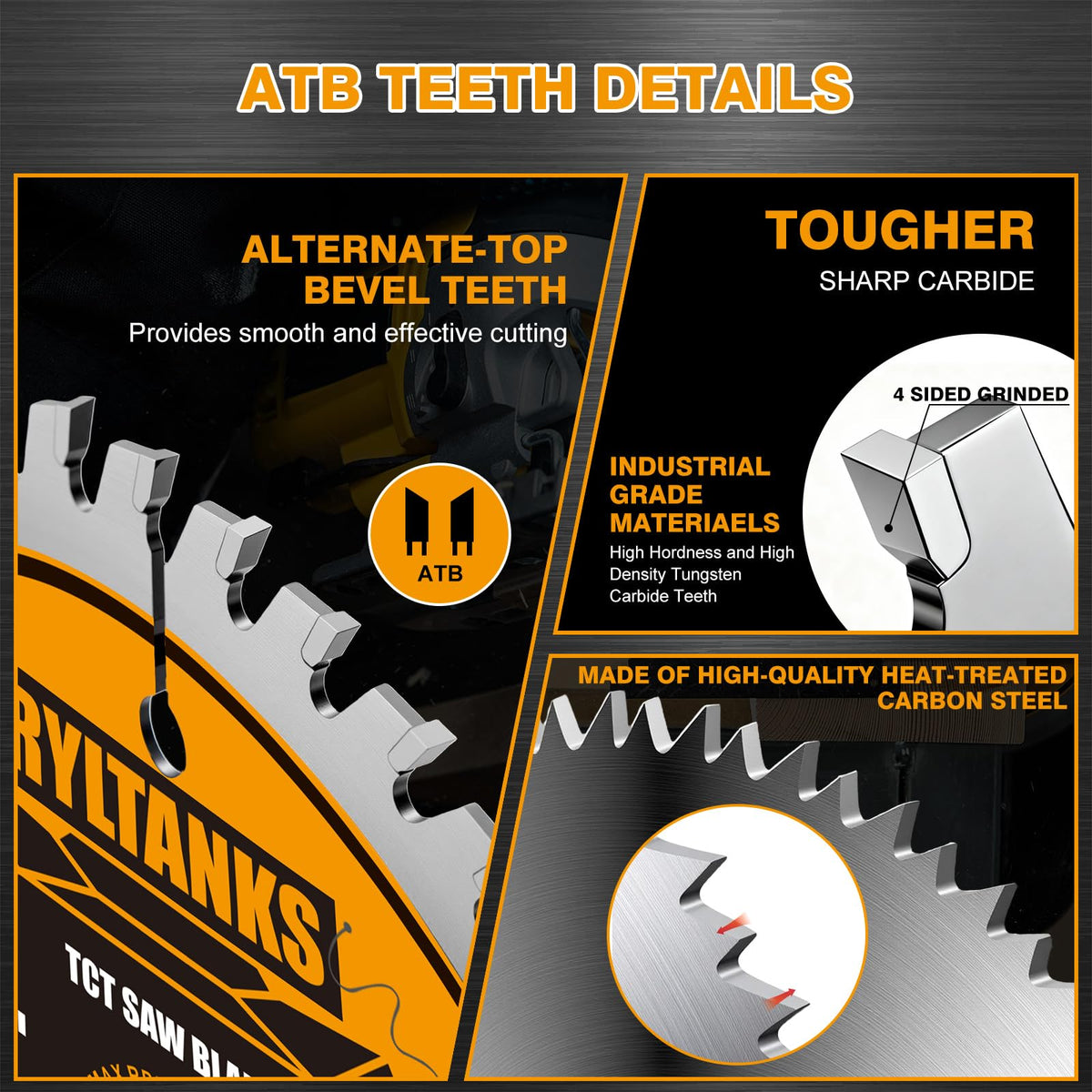 Ryltanks 3 Inch Circular Saw Blade 36T&80T Combo Set with 3/8" Arbor 4-Pack