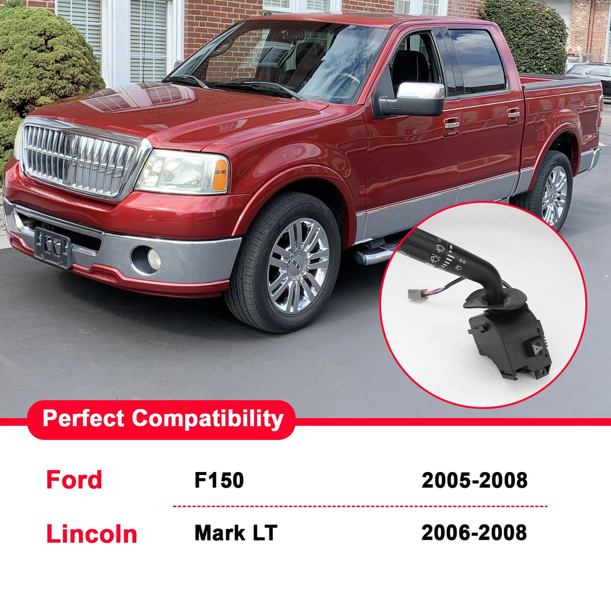 Flecto Turn Signal Wiper Dimmer Switch Compatible with Ford F150 2005-2008