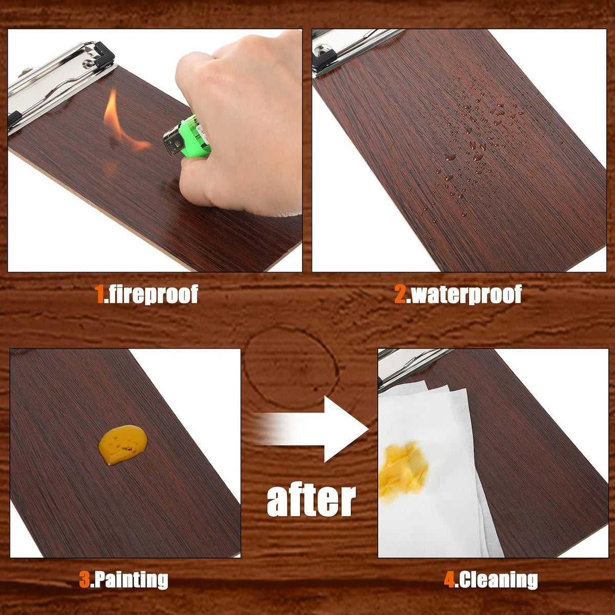 30 Pcs Mini Clipboard, Small Wooden Check Presenters for Restaurants