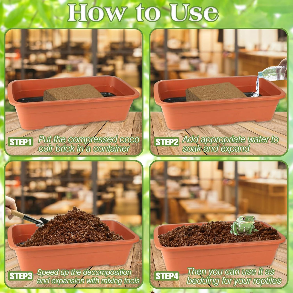 10LBS Coconut Fiber Substrate, Premium Coco Coir Reptile Substrate