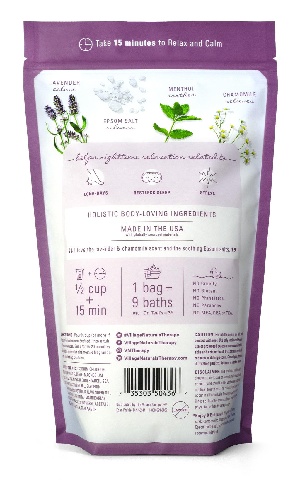 Nighttime Foaming Epsom Soak, 36 Oz, Pack of 3