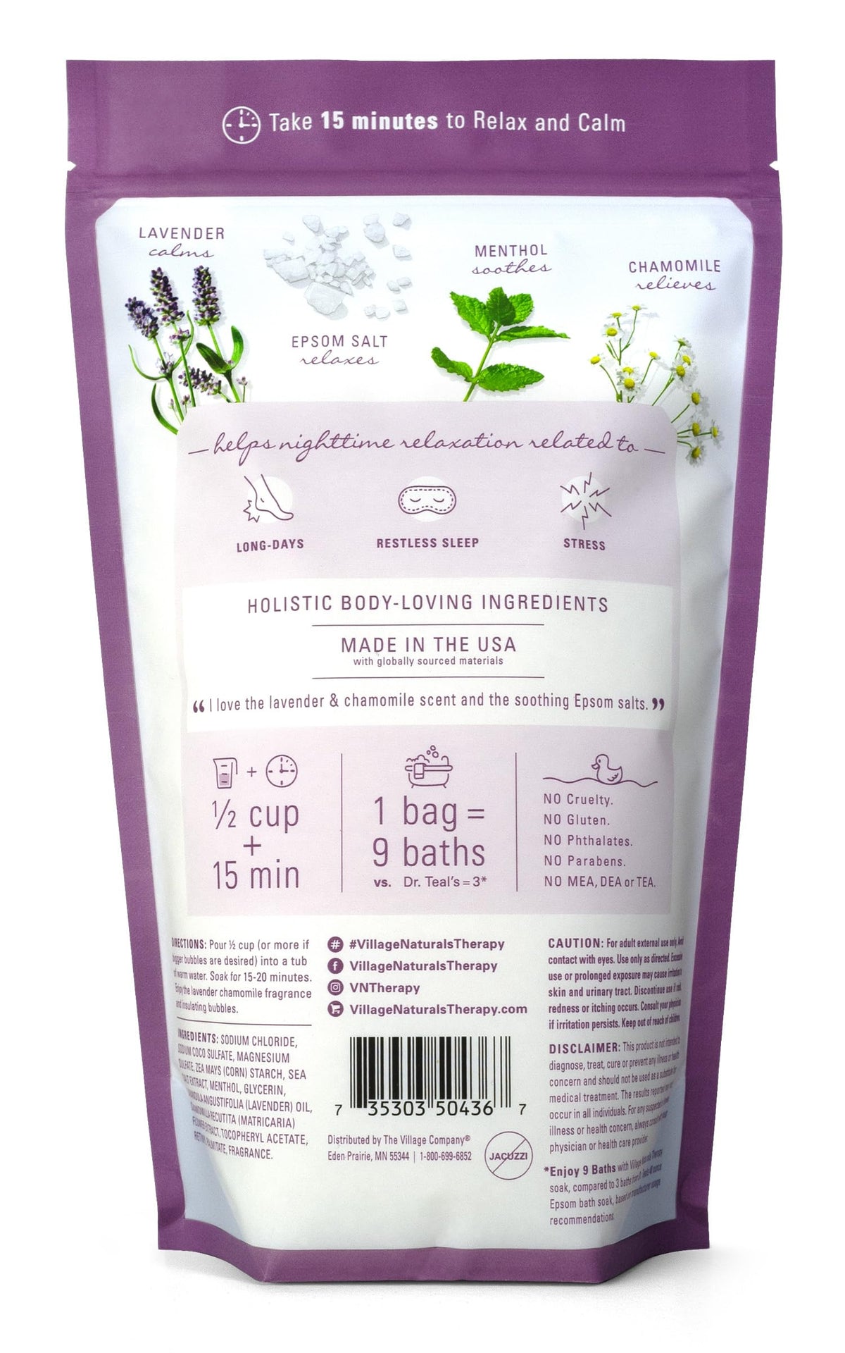 Nighttime Foaming Epsom Soak, 36 Oz, Pack of 3