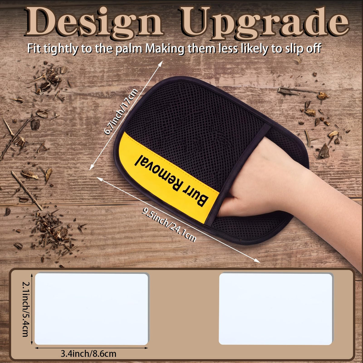 Chumia Burr Removal Tool Reusable Burr Remover Glove for Dogs, Clothes, Horses Hunting Gear with Durable Nylon Backing Apparel Outdoor Equipment Includes 2 Cleaning Scraper Cards
