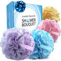 Loofah-Bath-Sponge Lace-Mesh-Set // 2-Scrubs-in-1 Large 60g