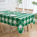St Patricks Day Tablecloth Rectangle Shamrock Green and White Plaid Table Cloth - 60 x 84 Oblong Polyester Irish