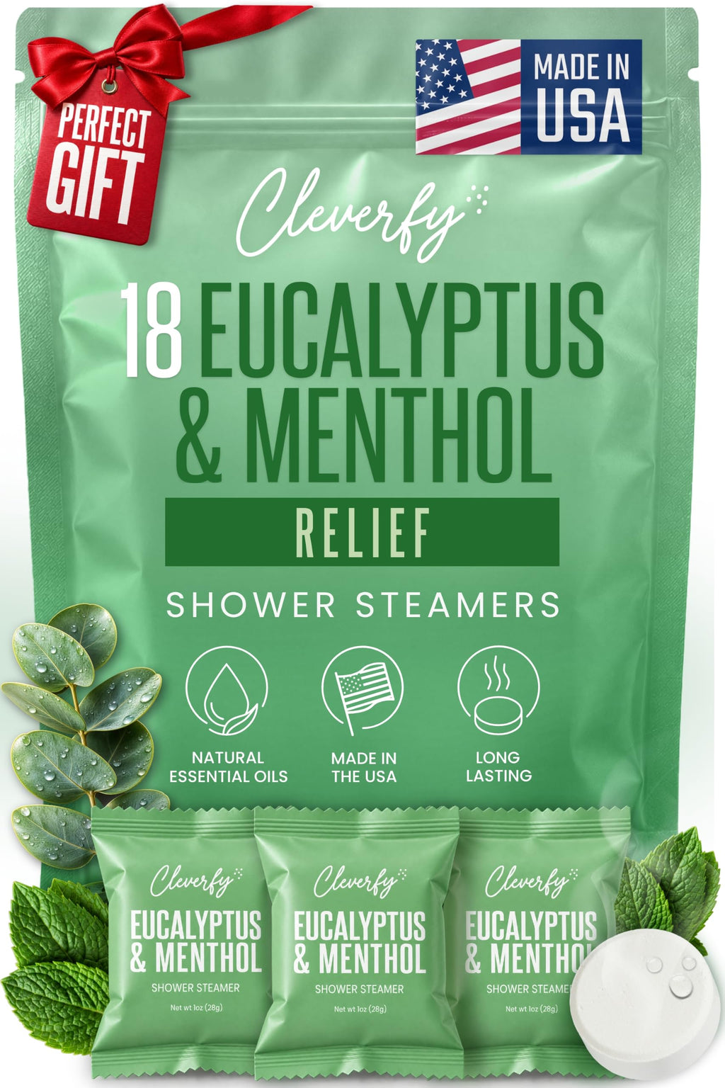 Eucalyptus Shower Steamers, Stocking Stuffers for Women, 18 Pack