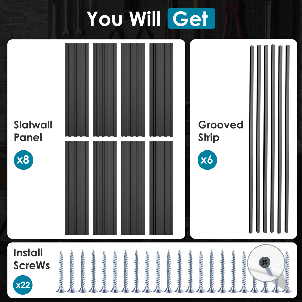 Slat Wall Paneling 4x8 Ft, Slatwall Garage Organizer Storage System