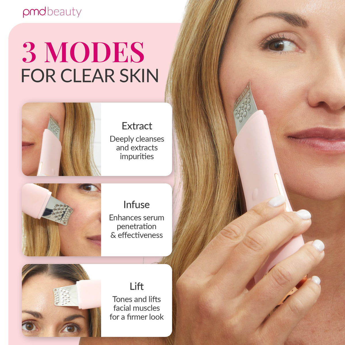 PMD Wave Pro Skin Spatula, Professional-Grade Facial Skin Care Products, Blackhead Remover Tools with SonicGlow