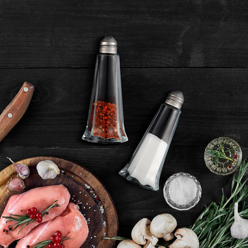 24 Pcs Salt and Pepper Shakers Tower Glass for Restaurant Weeding
