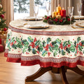 Christmas Jacquard Round Tablecloth, 70 Inch
