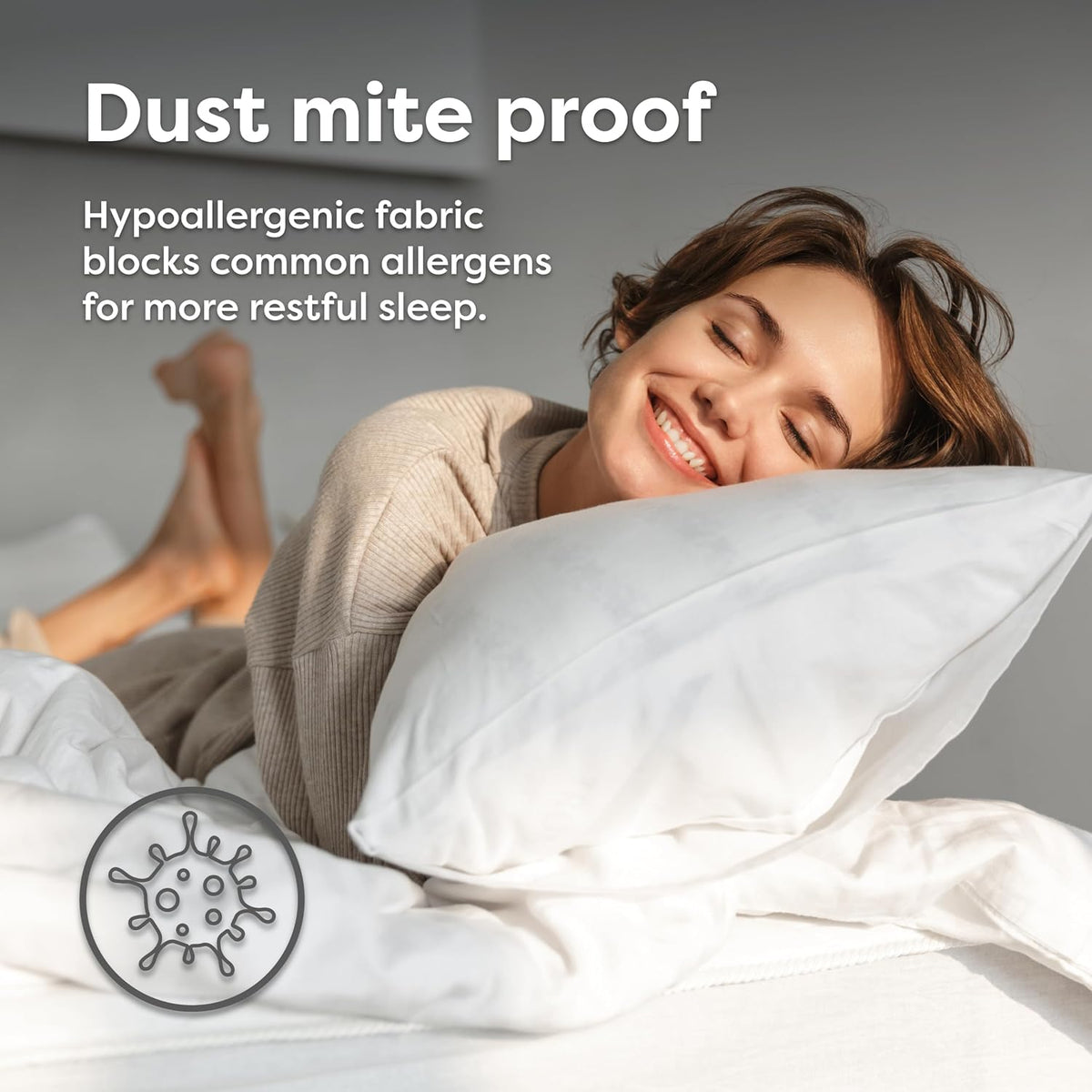 Box Spring Encasement - Zippered Bed Bug Dust Mite Proof Hypoallergenic - Sleep Defense System - Queen –60" W x 80" L