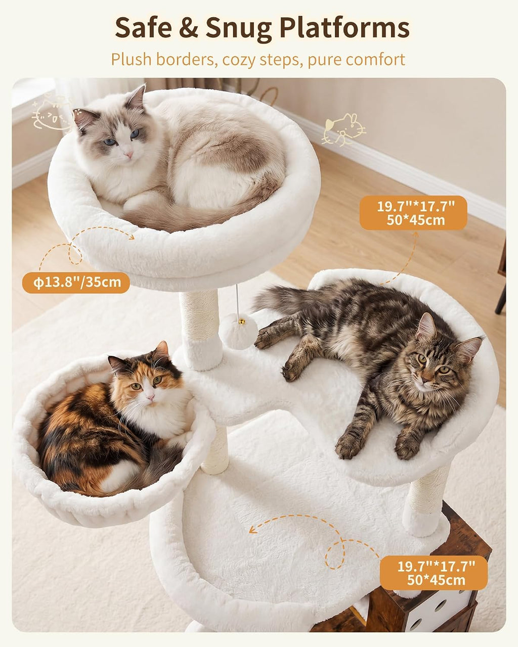 Cat Tree with Litter Box Enclosure, Modern 64" Hidden Tower HCT105SR